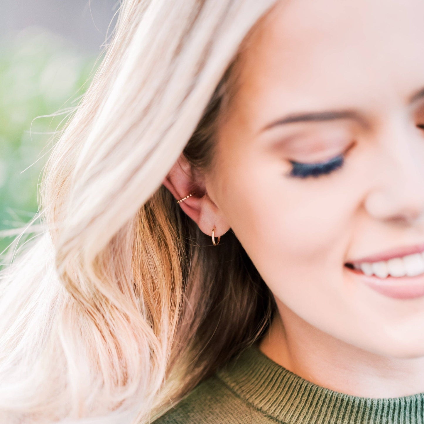 Endless Huggie Hoop Earrings - Hypoallergenic, Waterproof: Silver