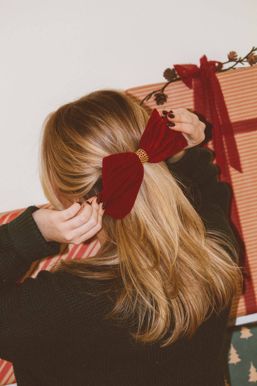Crimson Velvet Bow