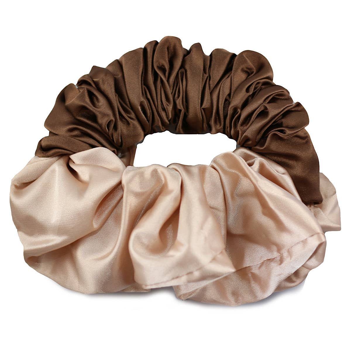 Satin Heatless Curl Scrunchie: Pink/Champagne