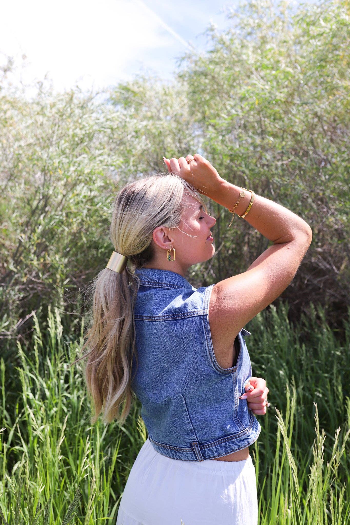 CLASSIC PONYTAIL CUFF ( GOLD + SILVER ): GOLD