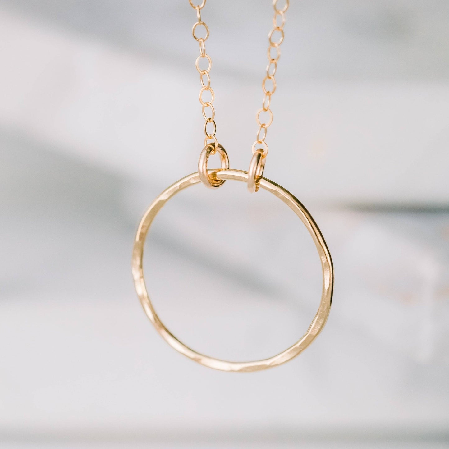 Open Ring Necklace - Waterproof, Hypoallergenic, Minimalist: Silver