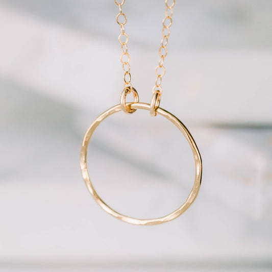 Open Ring Necklace - Waterproof, Hypoallergenic, Minimalist: Silver