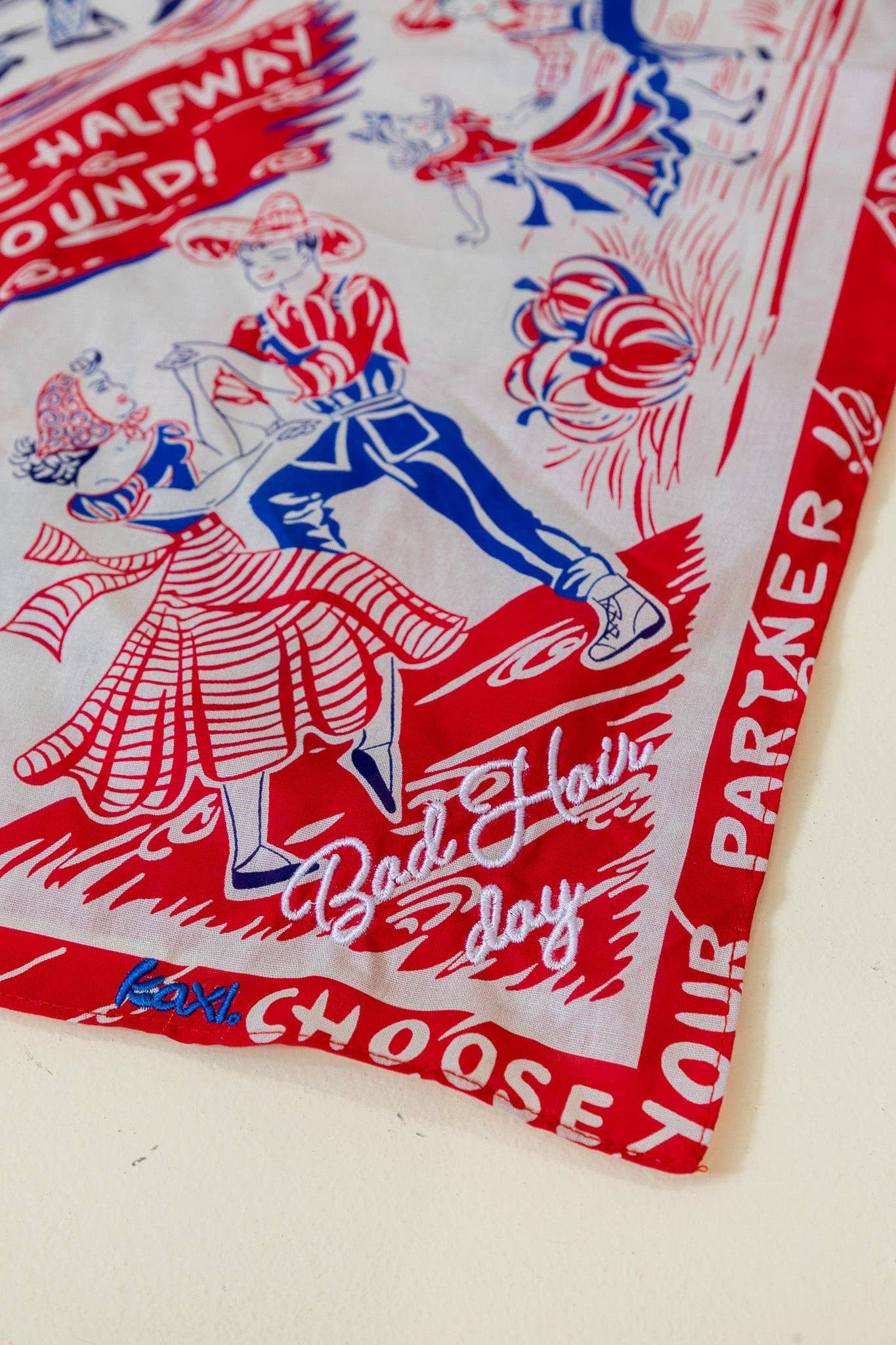 WESTERN BANDANAS: BLACK/DIBS ON THE COWBOY