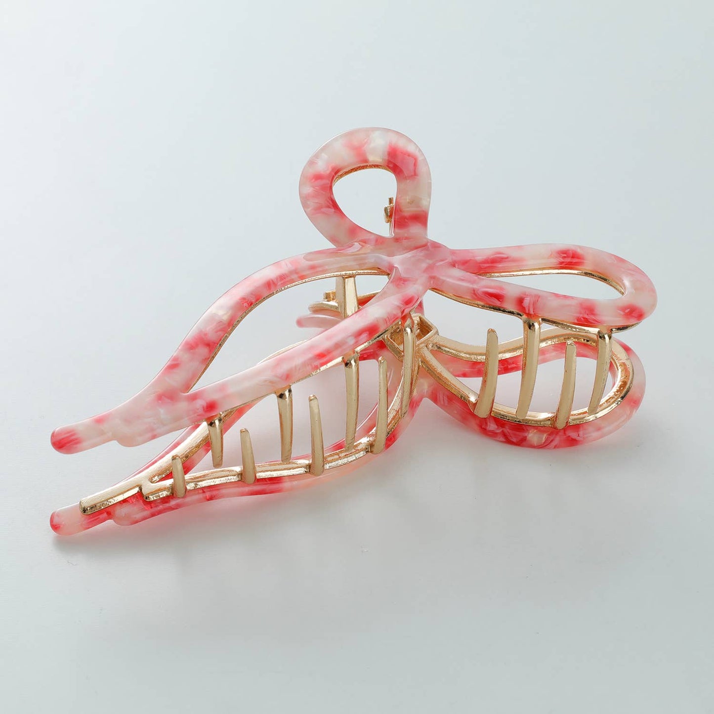 Sabrina Rosé | Large Ribbon Metal Bow Claw Clip: Assorted