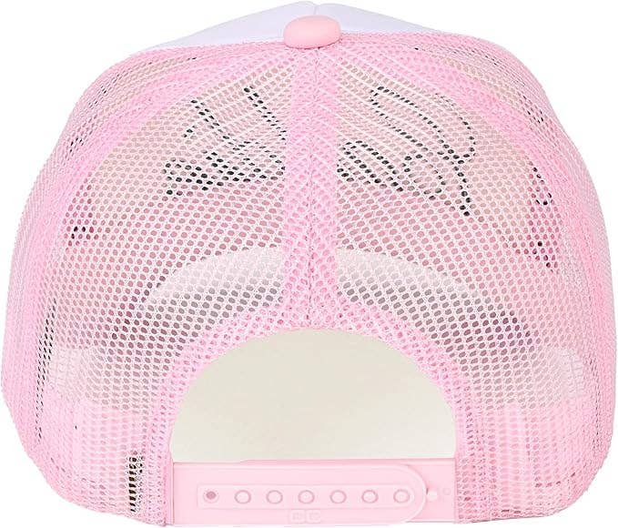 Snapback Trucker Hat - Caddie - White/Light Pink