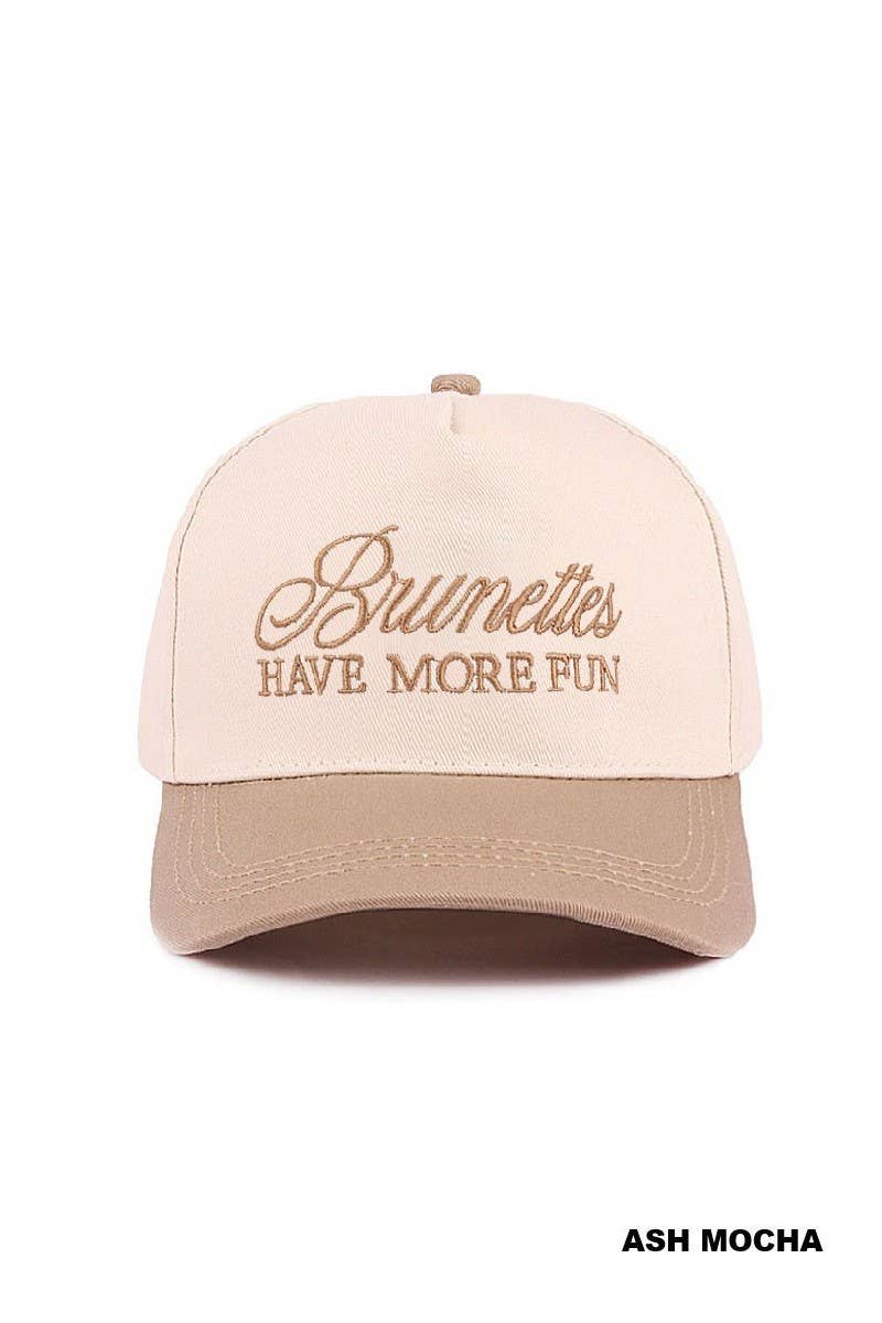 Brunettes Have More Fun Two-tone Canvas Cotton Hat: COUGAR