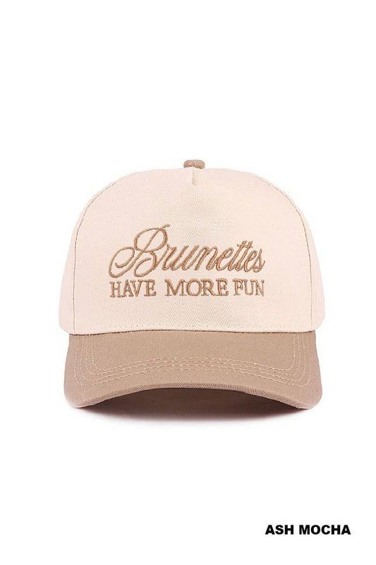 Brunettes Have More Fun Two-Tone Hat: MOCHA