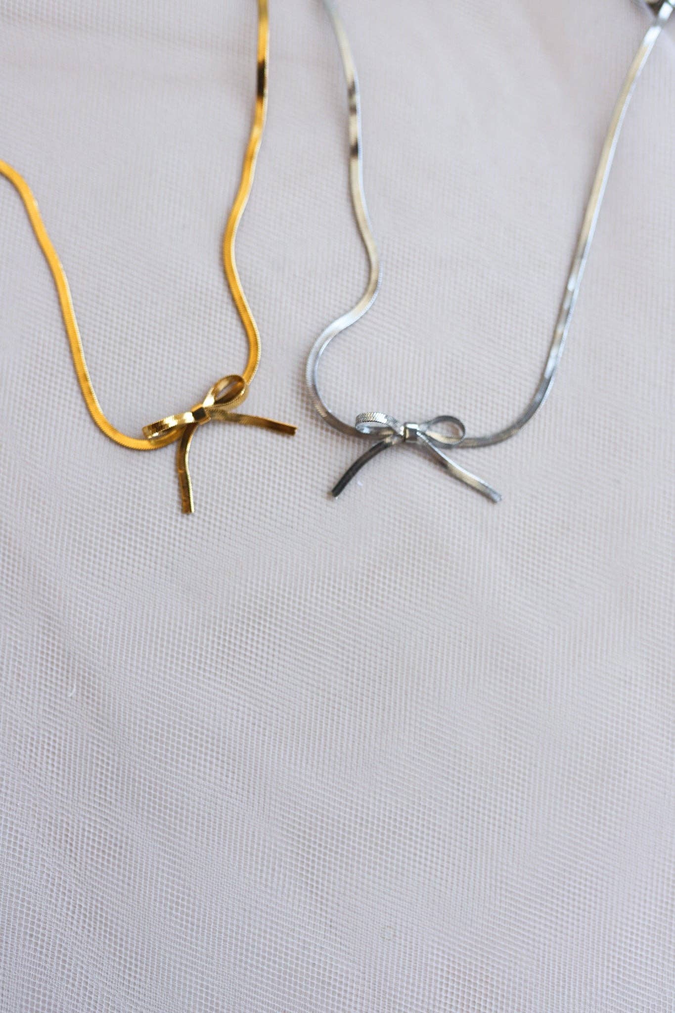 THE CHOKER BOW NECKLACE ( 2 COLORS ): GOLD