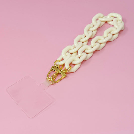 Link Multi Function Phone Wrist Lanyard: White