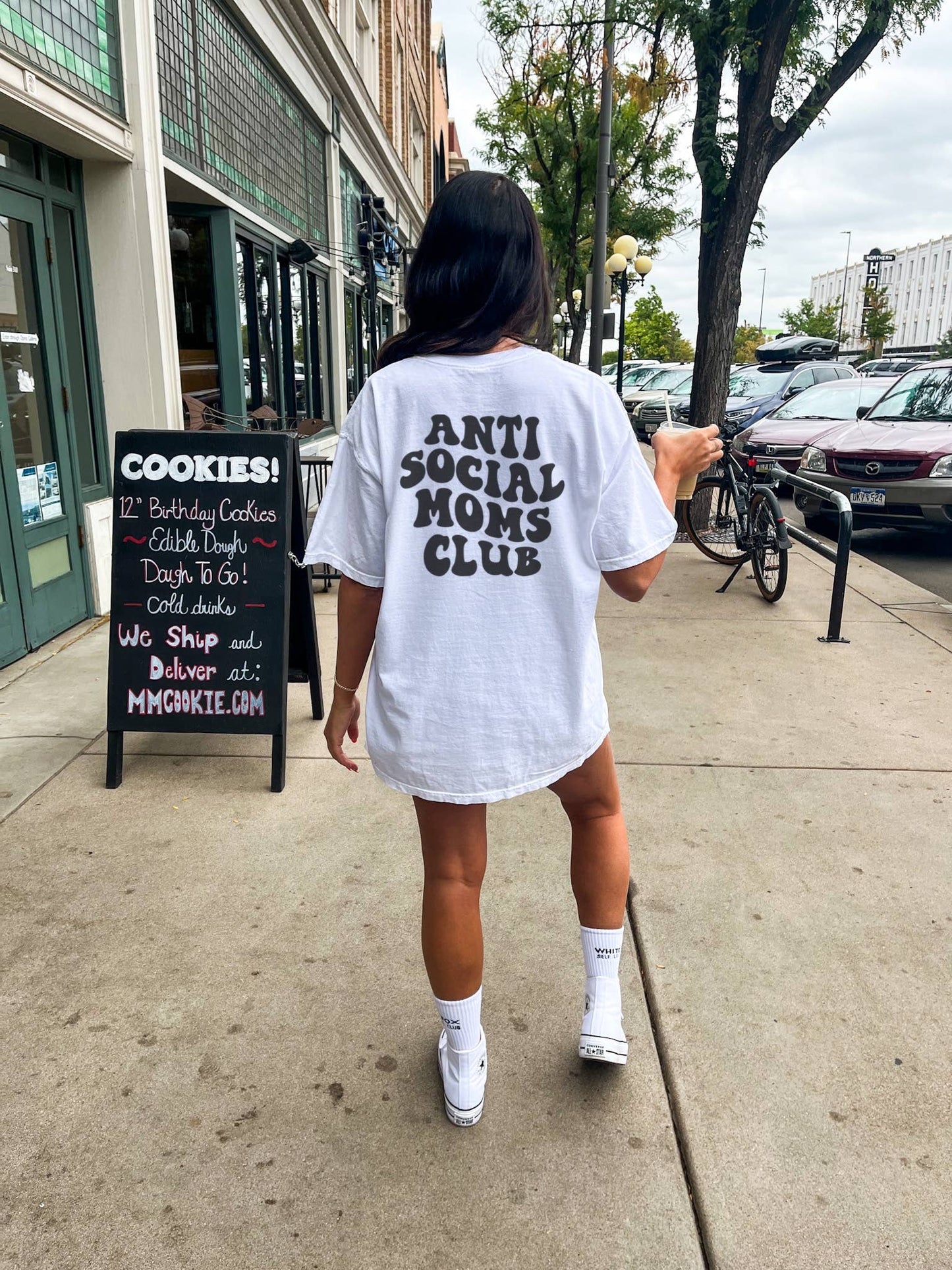 ANTISOCIAL MOMS CLUB TEE: X Large / COMFORT COLORS HEAVY COTTON TEE / Gravel