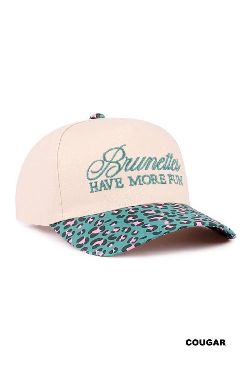 Brunettes Have More Fun Two-tone Canvas Cotton Hat: FLORAL