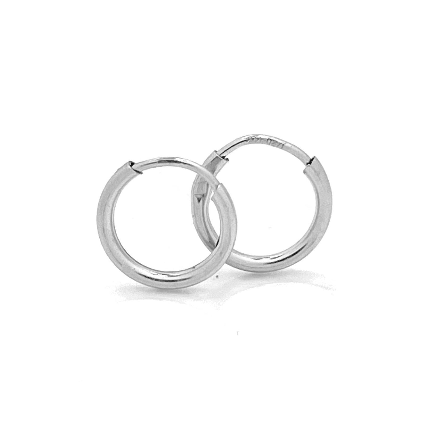 Endless Huggie Hoop Earrings - Hypoallergenic, Waterproof: Silver