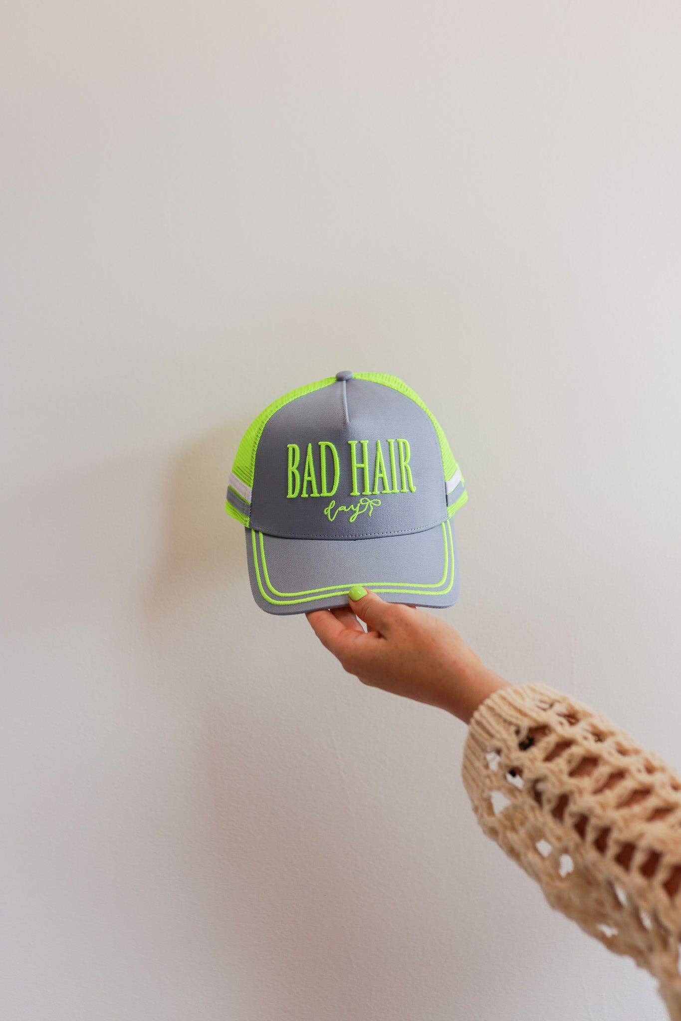 BAD HAIR DAY NEON MESH TRUCKER HAT