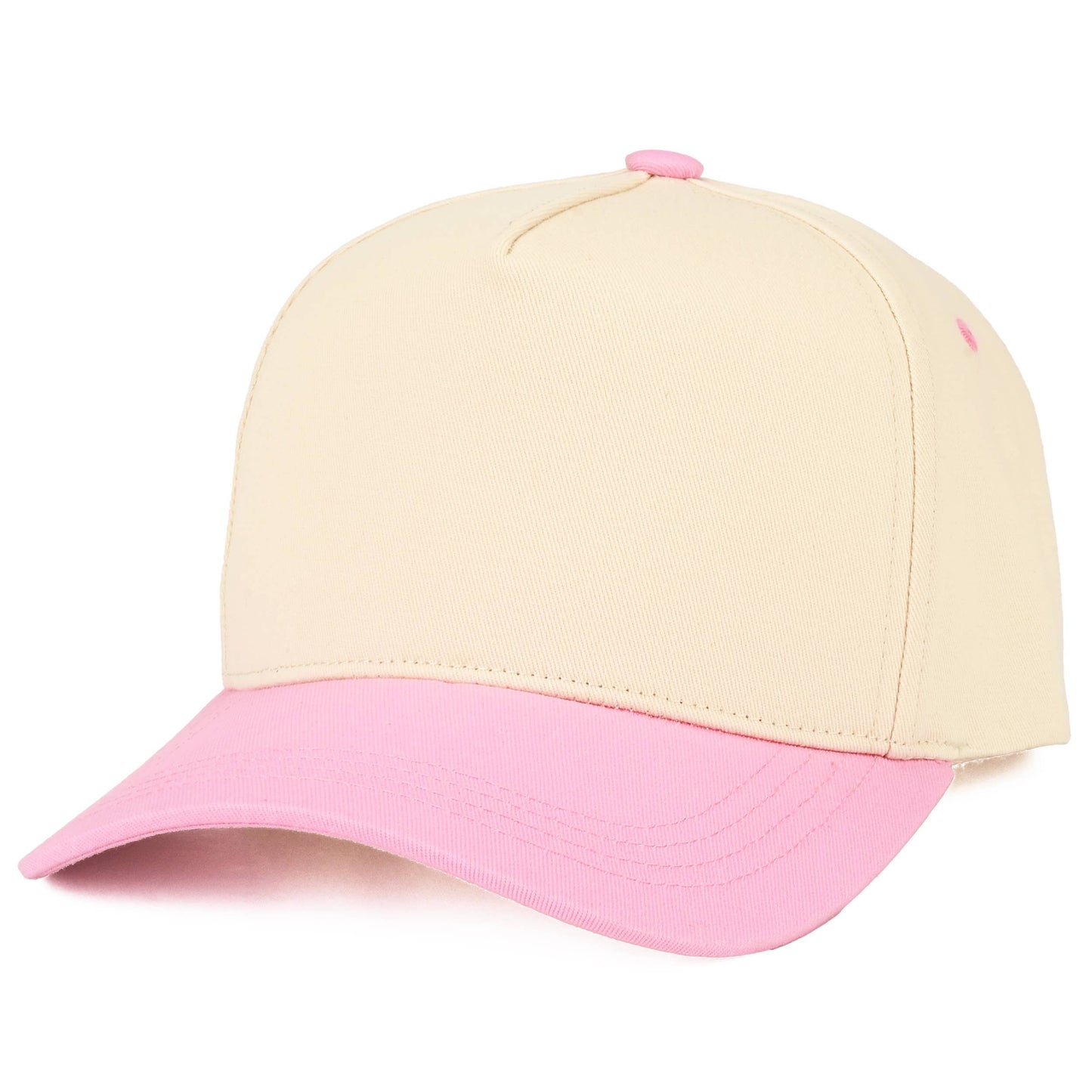C.C Two Tone Cotton Criss-Cross Back Ponytail Trucker Hat: Red