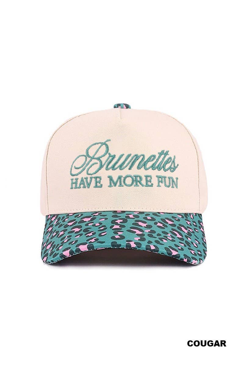 Brunettes Have More Fun Two-tone Canvas Cotton Hat: FLORAL