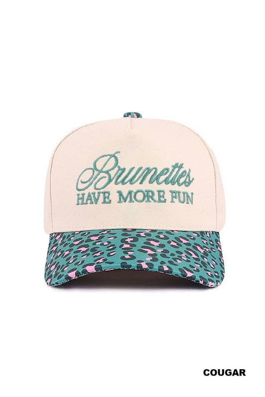 Brunettes Have More Fun Two-tone Canvas Cotton Hat: COUGAR