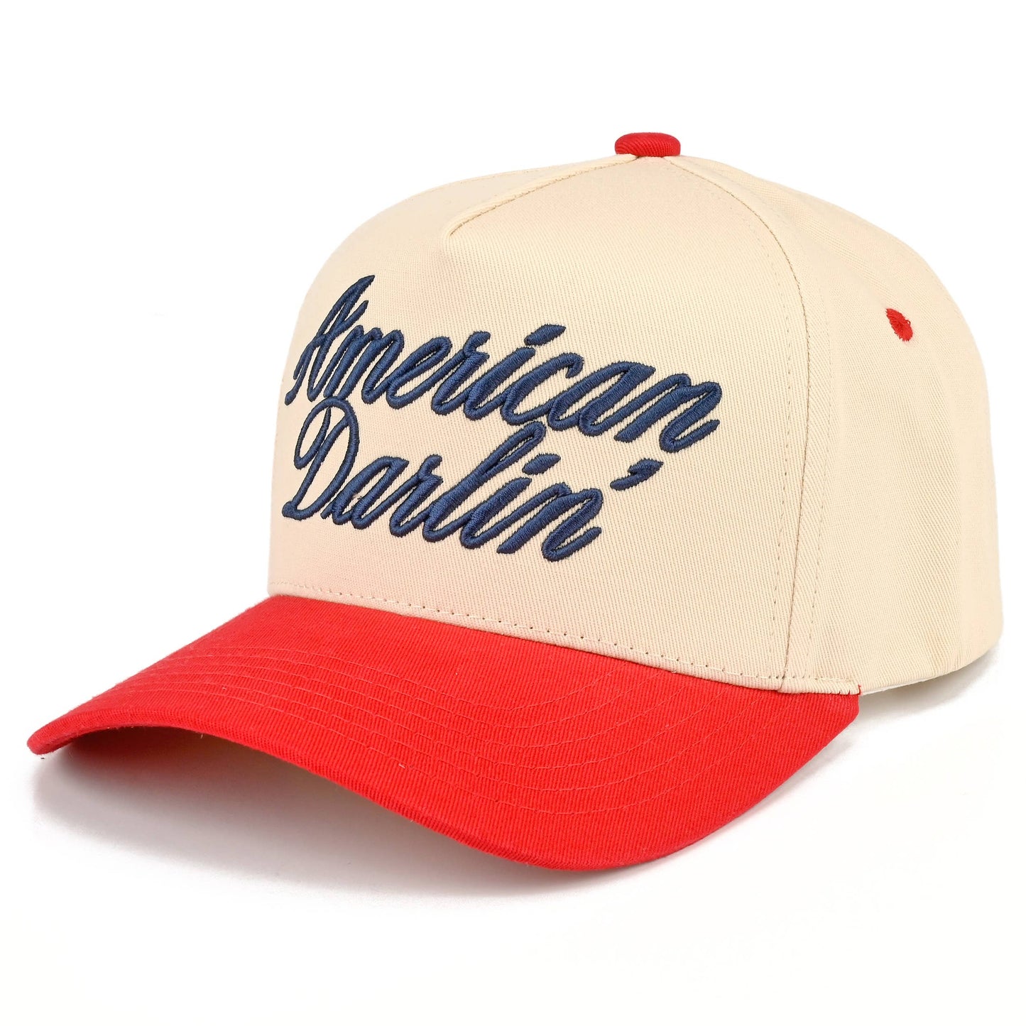C.C AMERICAN DARLIN' Letter on Two Tone Trucker Hat: Leopard