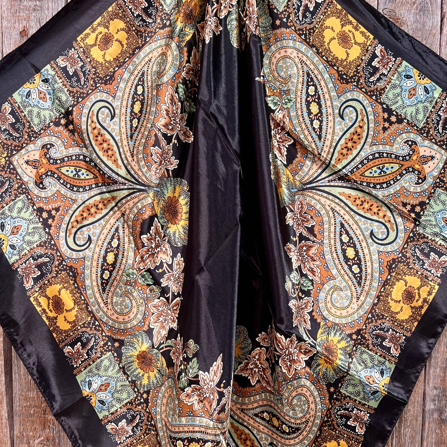 35X35" Golden Rod Paisley Wild Rag/Scarf