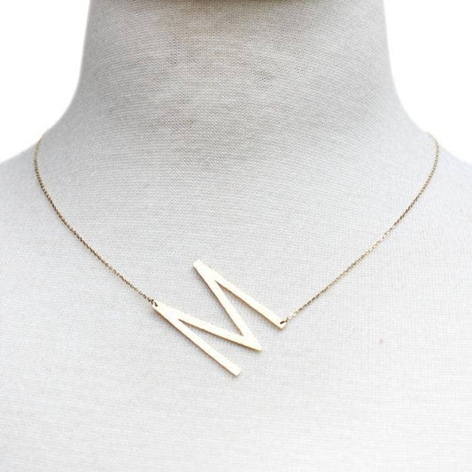 Monogram Collection Initial Necklace: M