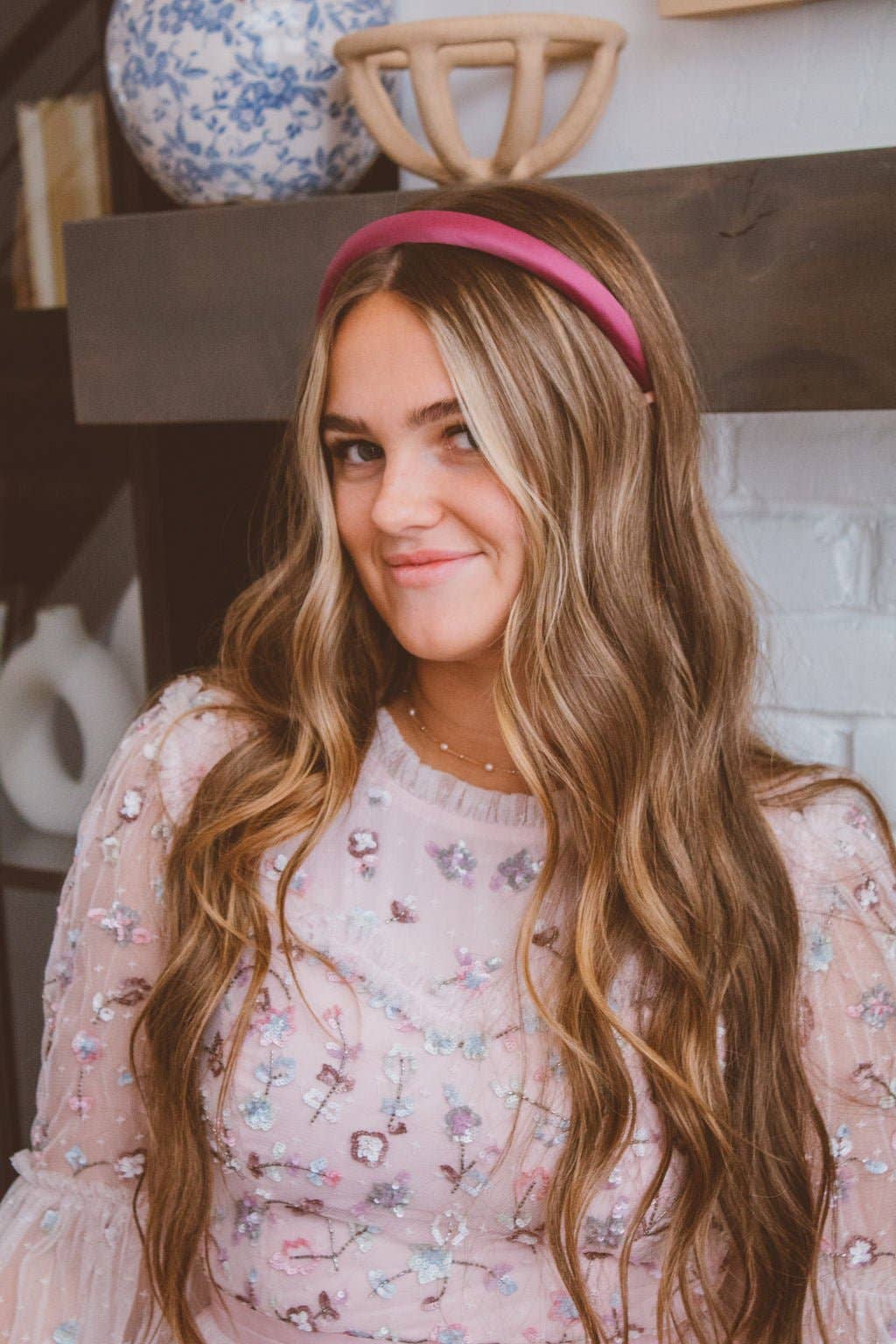 Thin Satin Headband: Brown