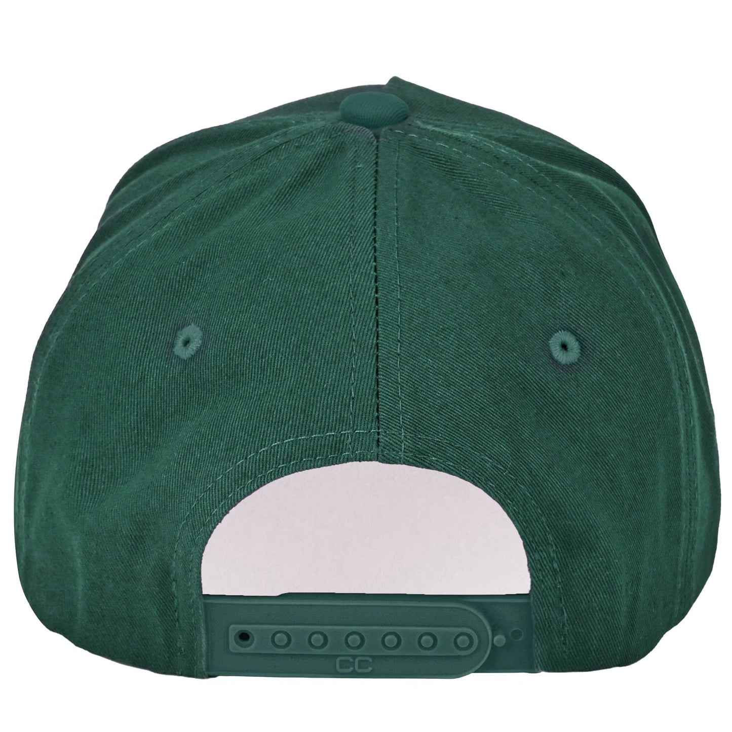C.C JUST FORE FUN Letter Embroidered on Two Tone Trucker Hat: Dark Green/White