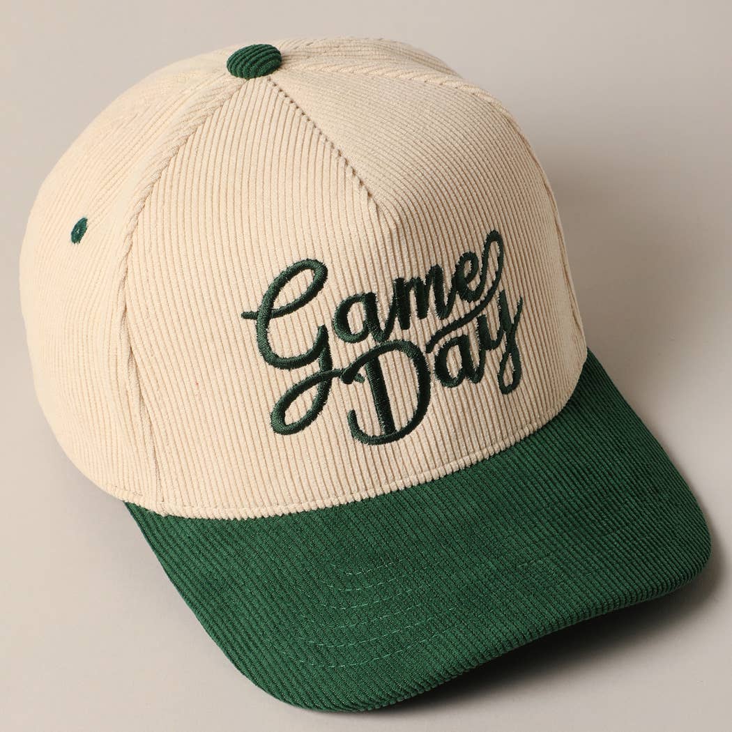 Game Day Corduroy Trucker Baseball Cap: Red