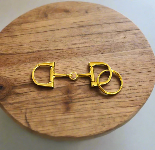 Horse Bit Keychain: Gold