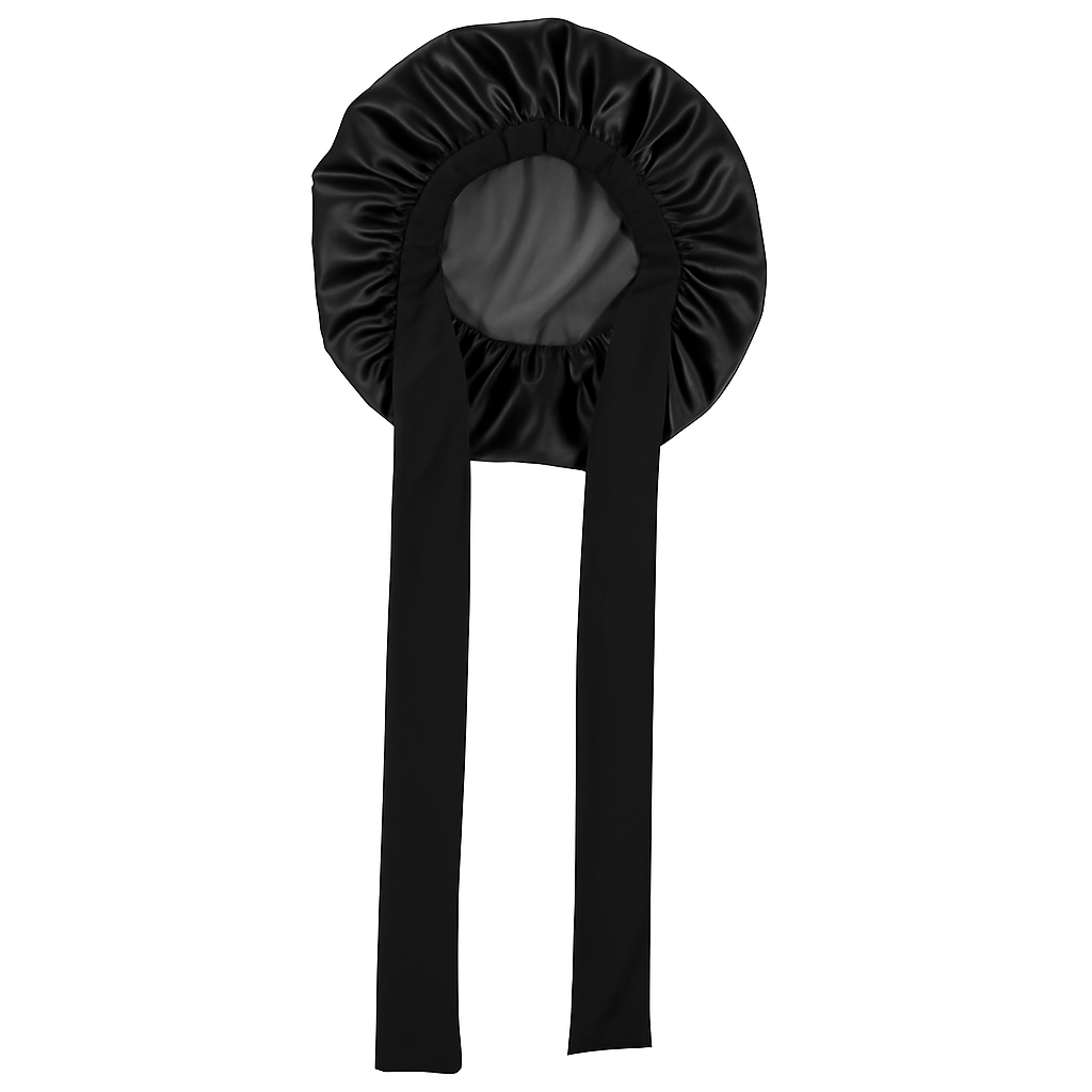 Satin Luxe Double-Lined Hair Bonnet: Black