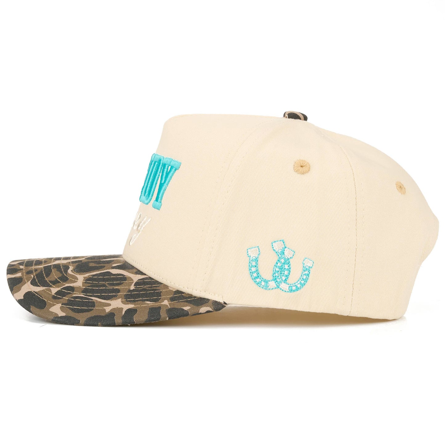 C.C HOWDY HONEY Letter Embroidered on Two Tone Trucker Hat: Cow