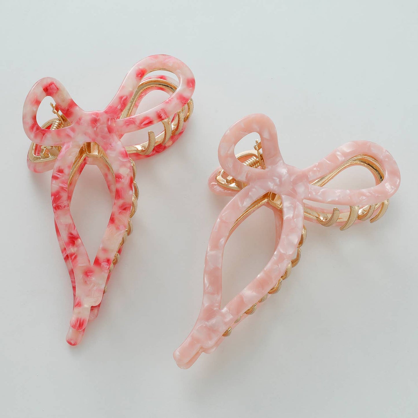 Sabrina Rosé | Large Ribbon Metal Bow Claw Clip: Assorted