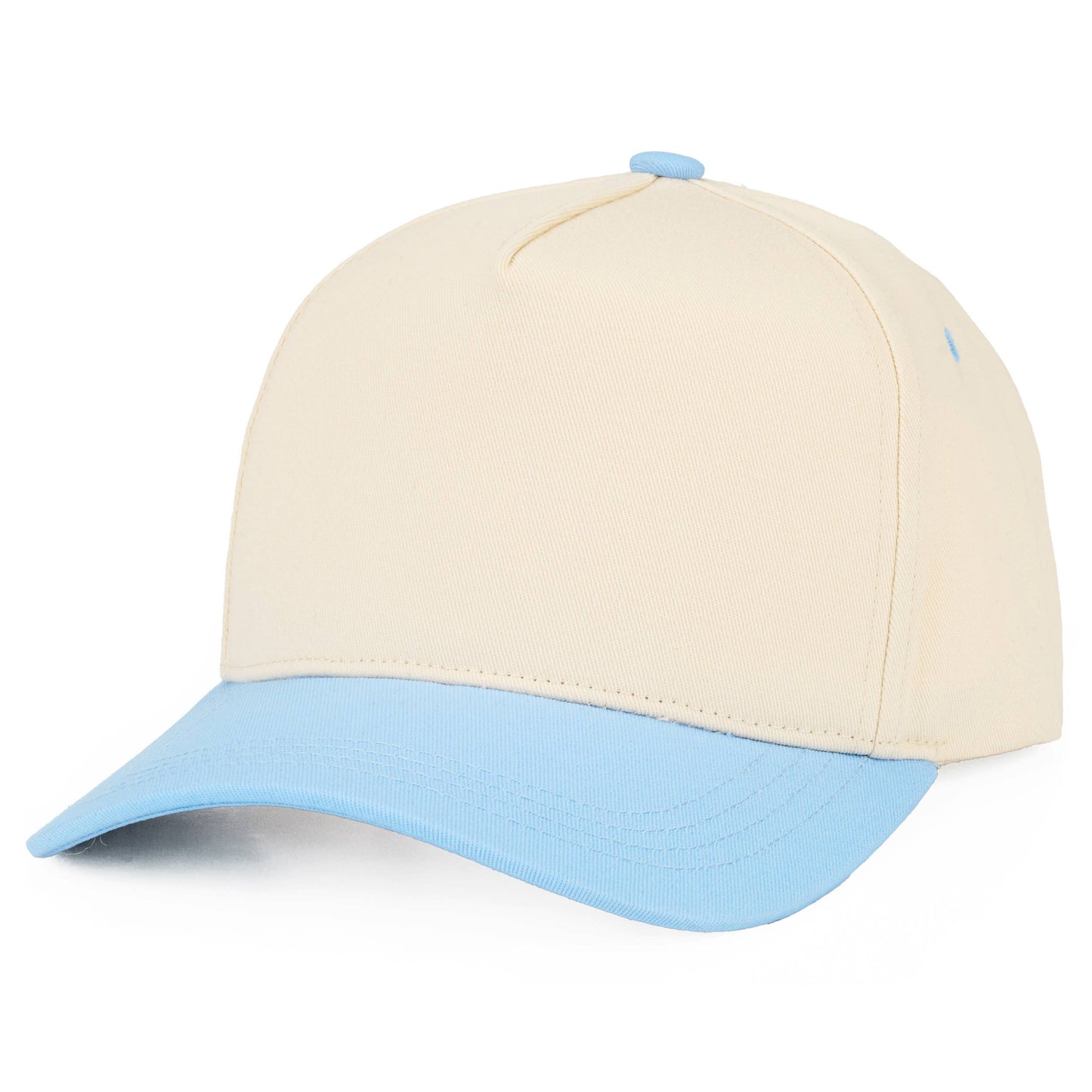 C.C Two Tone Cotton Criss-Cross Back Ponytail Trucker Hat: Black