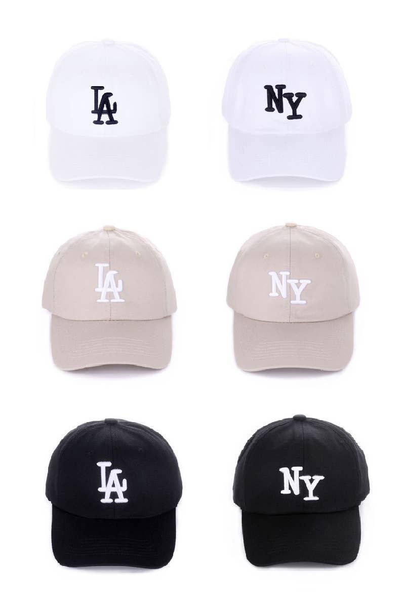 NY Embroidered Baseball Cap Hat / ASH MOCHA