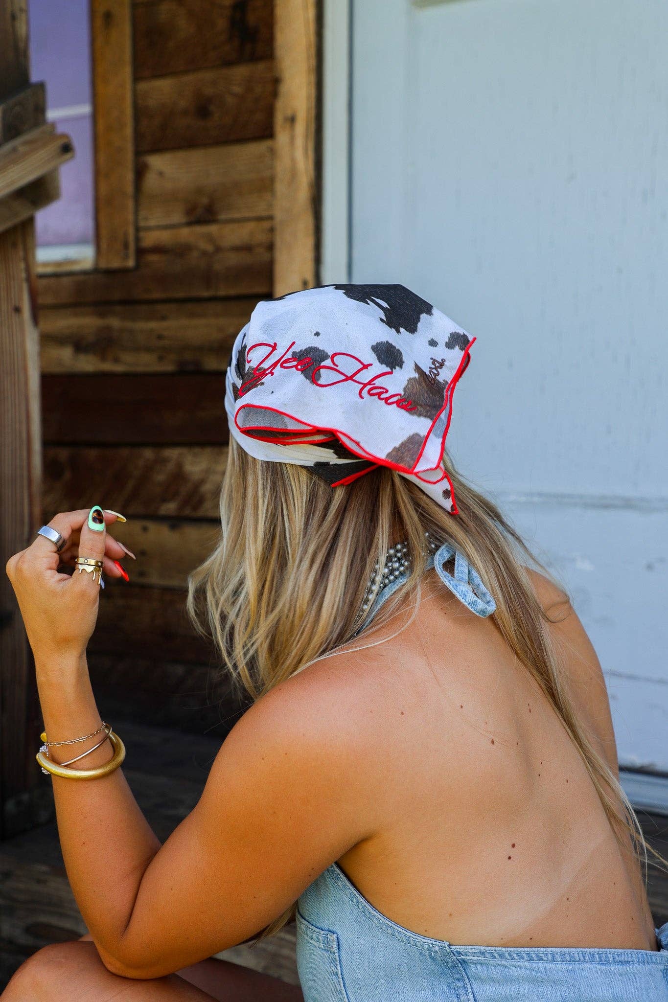 WESTERN BANDANAS: BLACK/DIBS ON THE COWBOY