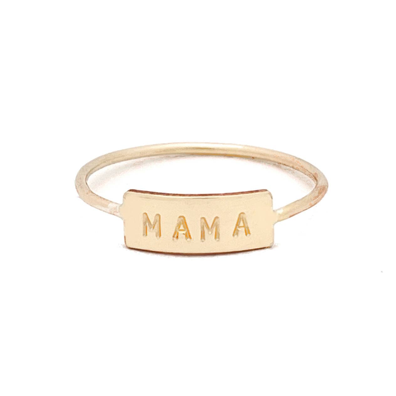 Mama Bar Ring - Waterproof, Hypoallergenic, Stacking Ring: Silver / 6