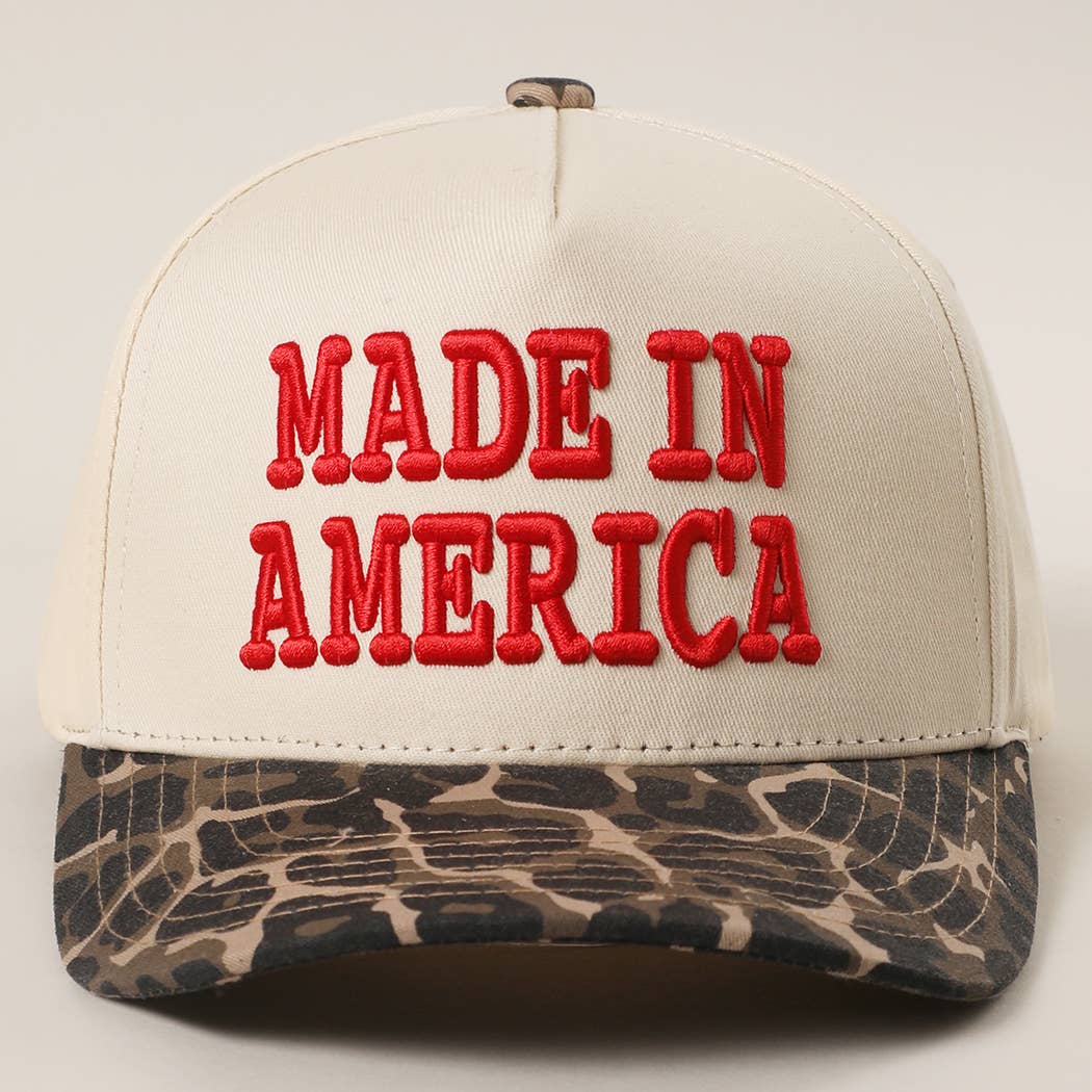 MADE IN AMERICA 3D Embroidered Two-Tone Leopard Brim Trucker: LPD / One Size