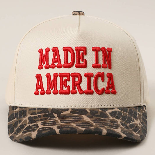 MADE IN AMERICA 3D Embroidered Two-Tone Leopard Brim Trucker: LPD / One Size