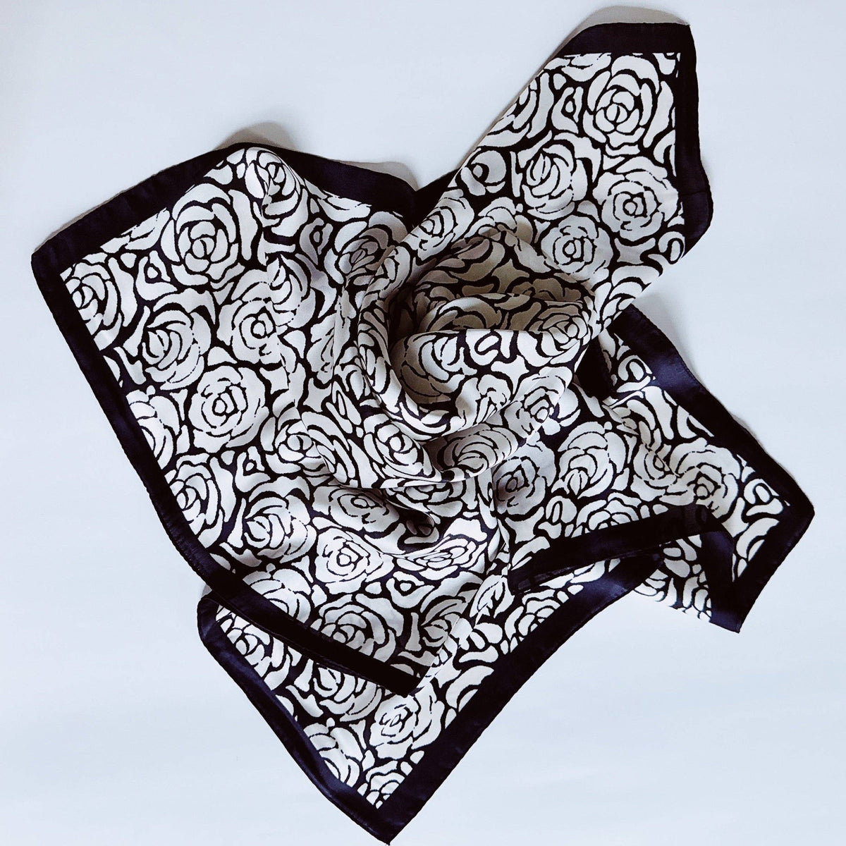 Silky Muse Satin Square Scarf - Khaki Paisley