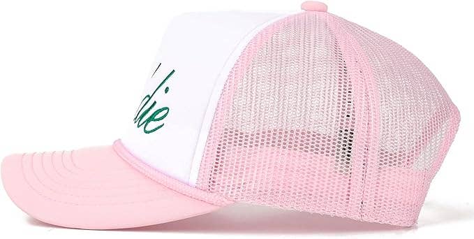 Snapback Trucker Hat - Caddie - White/Light Pink