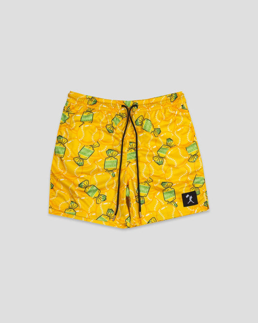 BRUINS Doubles and Bubbles Diamond Air Youth Mesh Shorts - Banana: Youth Medium