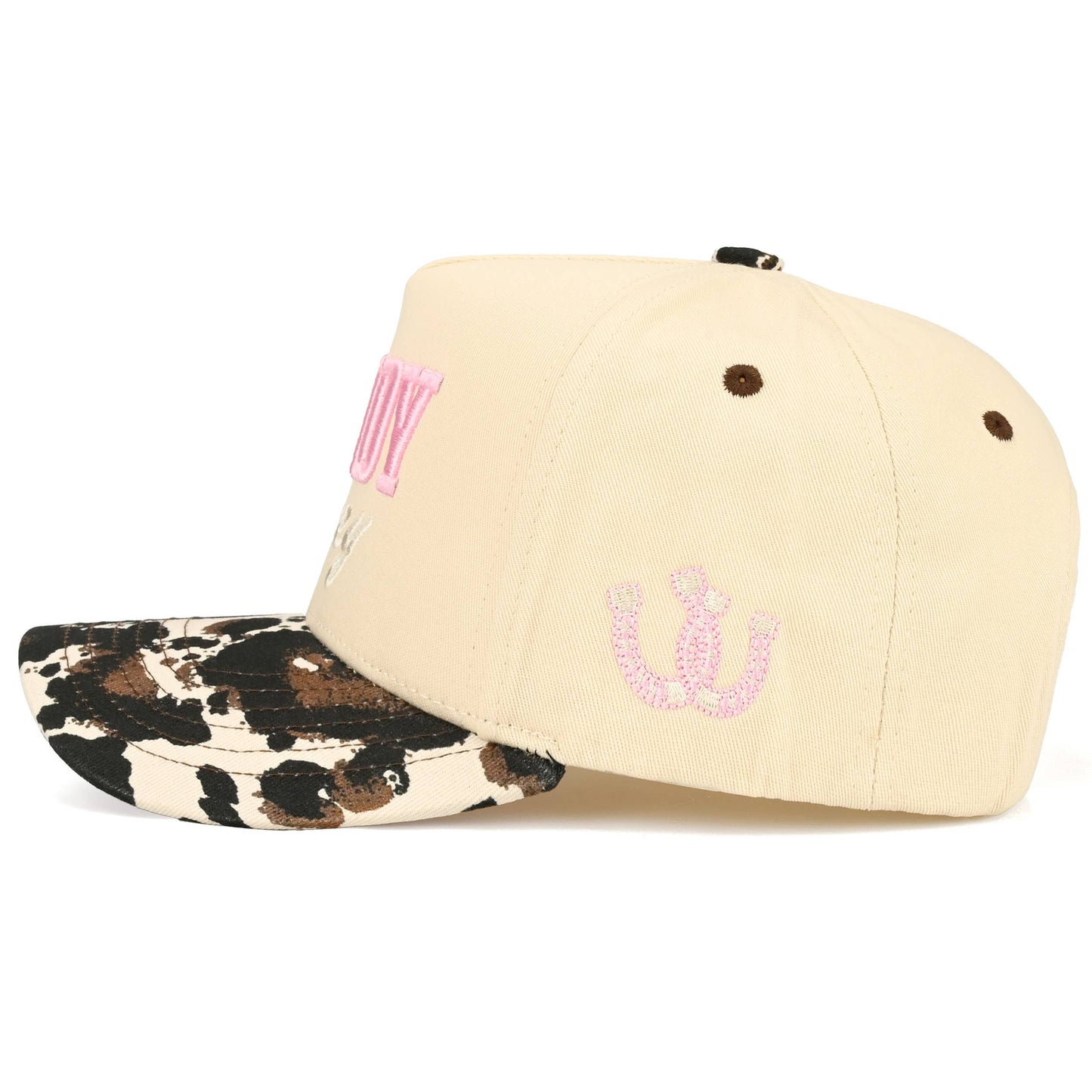 C.C HOWDY HONEY Letter Embroidered on Two Tone Trucker Hat: Cow