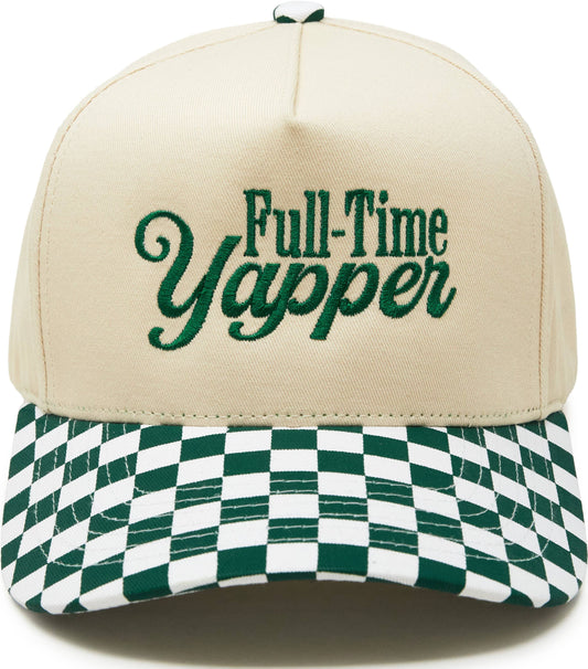 Full Time Yapper - Checker Print - Green/Beige