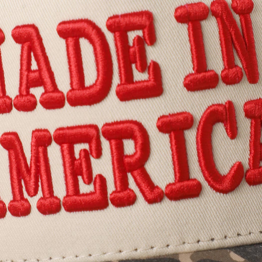 MADE IN AMERICA 3D Embroidered Two-Tone Leopard Brim Trucker: LPD / One Size