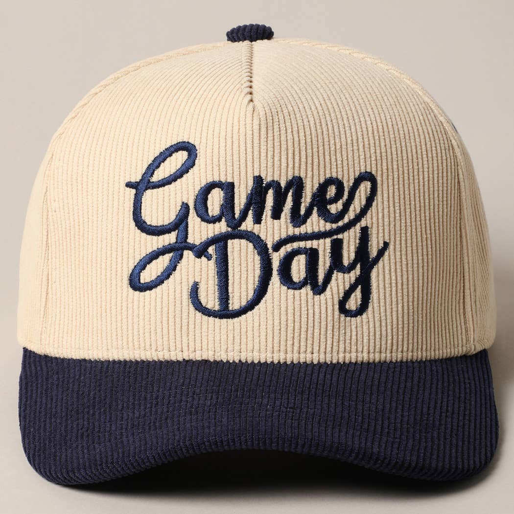 Game Day Corduroy Trucker Baseball Cap: Red