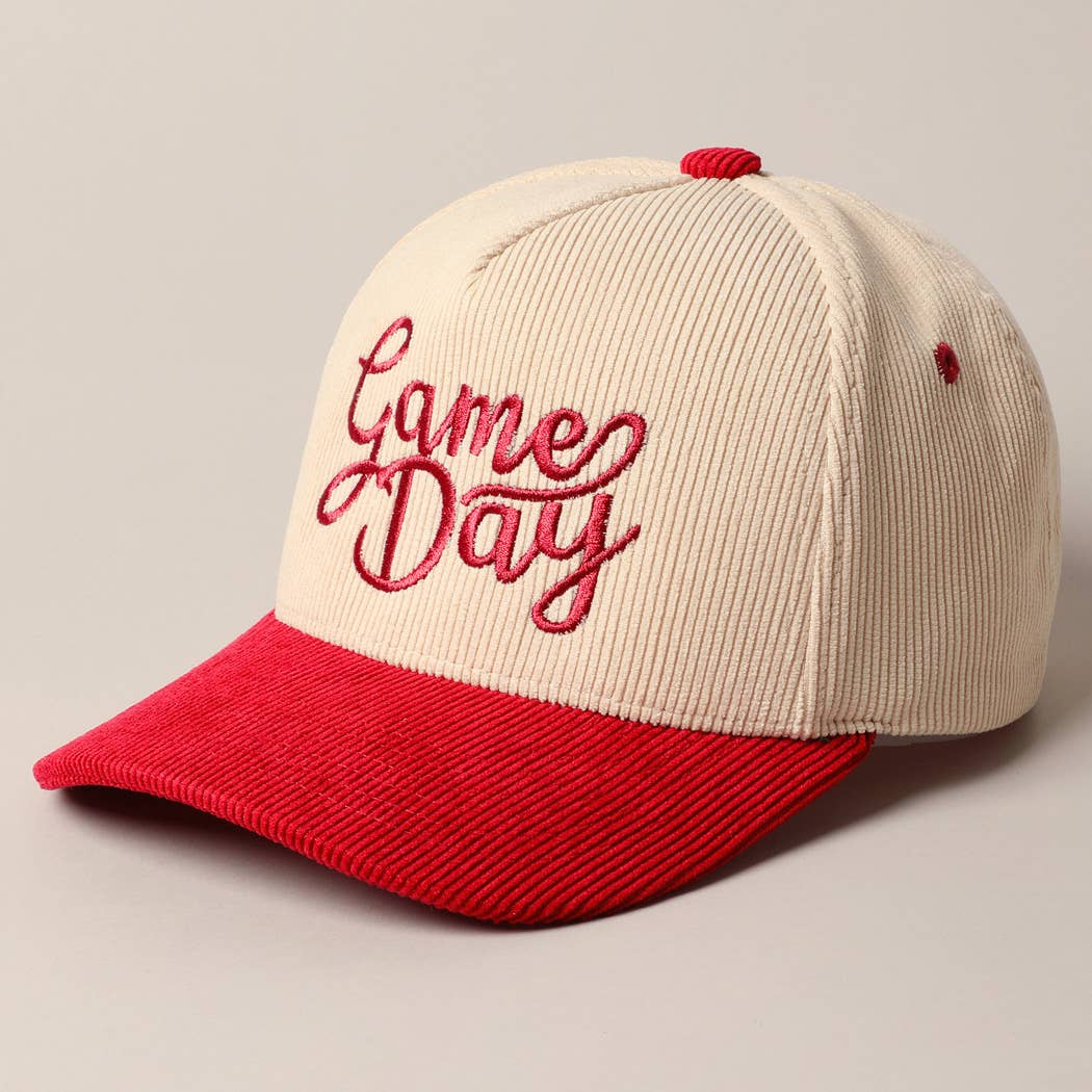 Game Day Corduroy Trucker Baseball Cap: NAVY