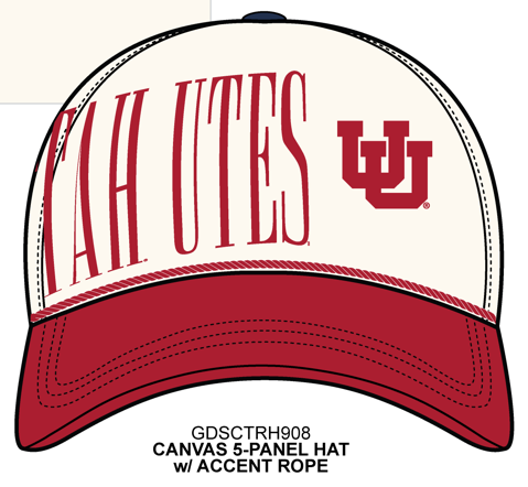 Utah Saturday Stretch Canvas Trucker Hat: REDIVORY / O