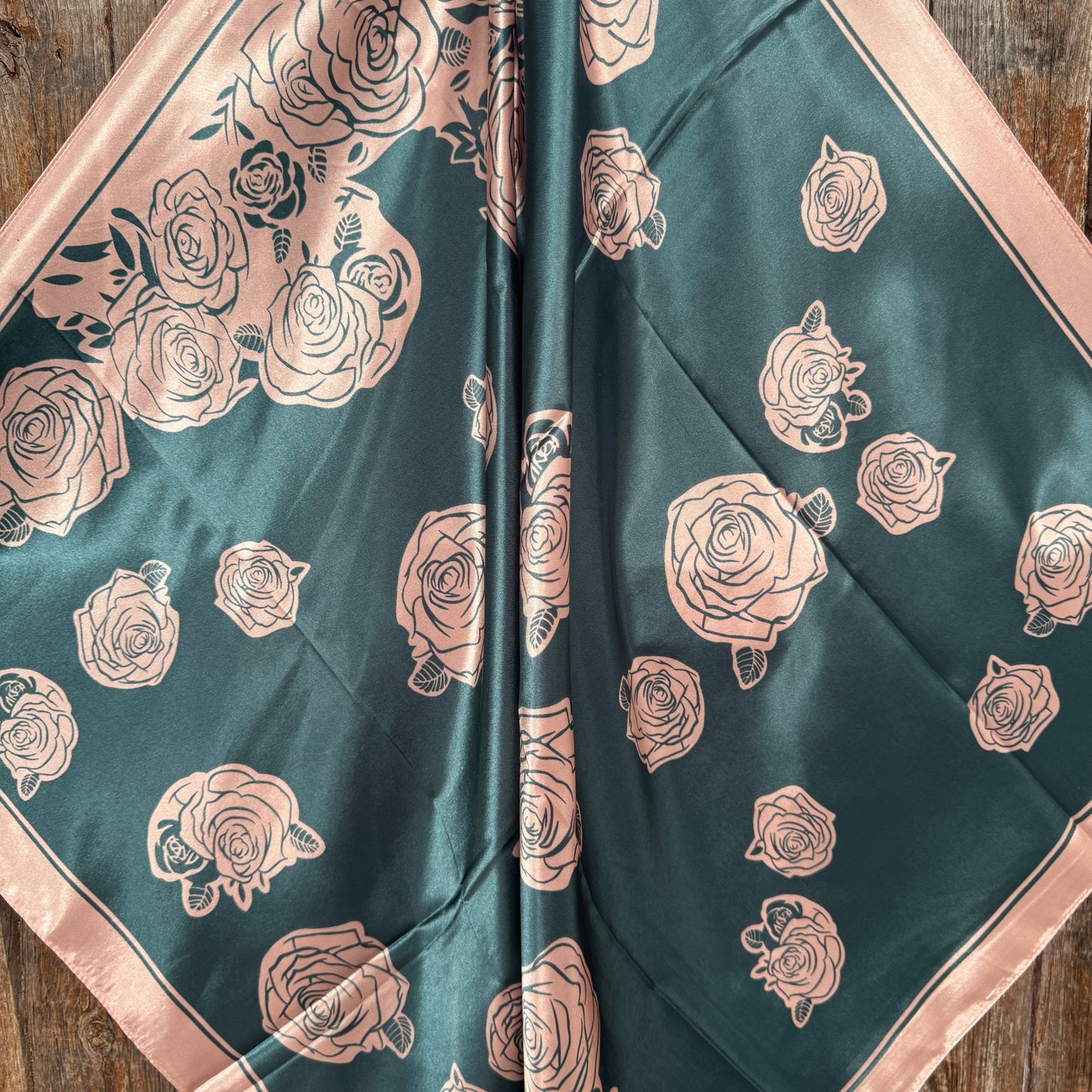 35X35" Baby Pink Roses Wild Rag/Scarf