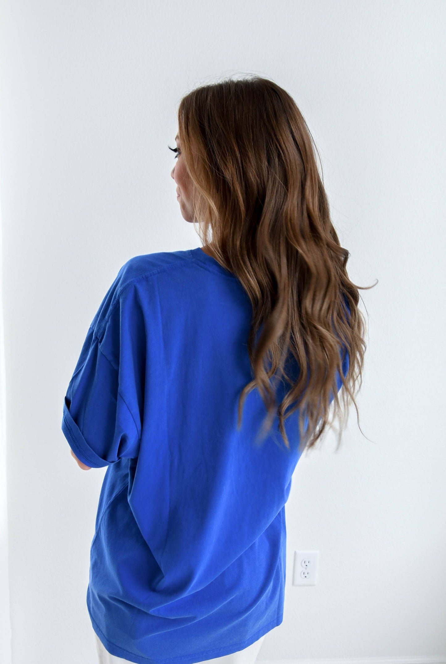 BYU Owens Outline Oversized Band Tee: WASHEDROYAL / XL