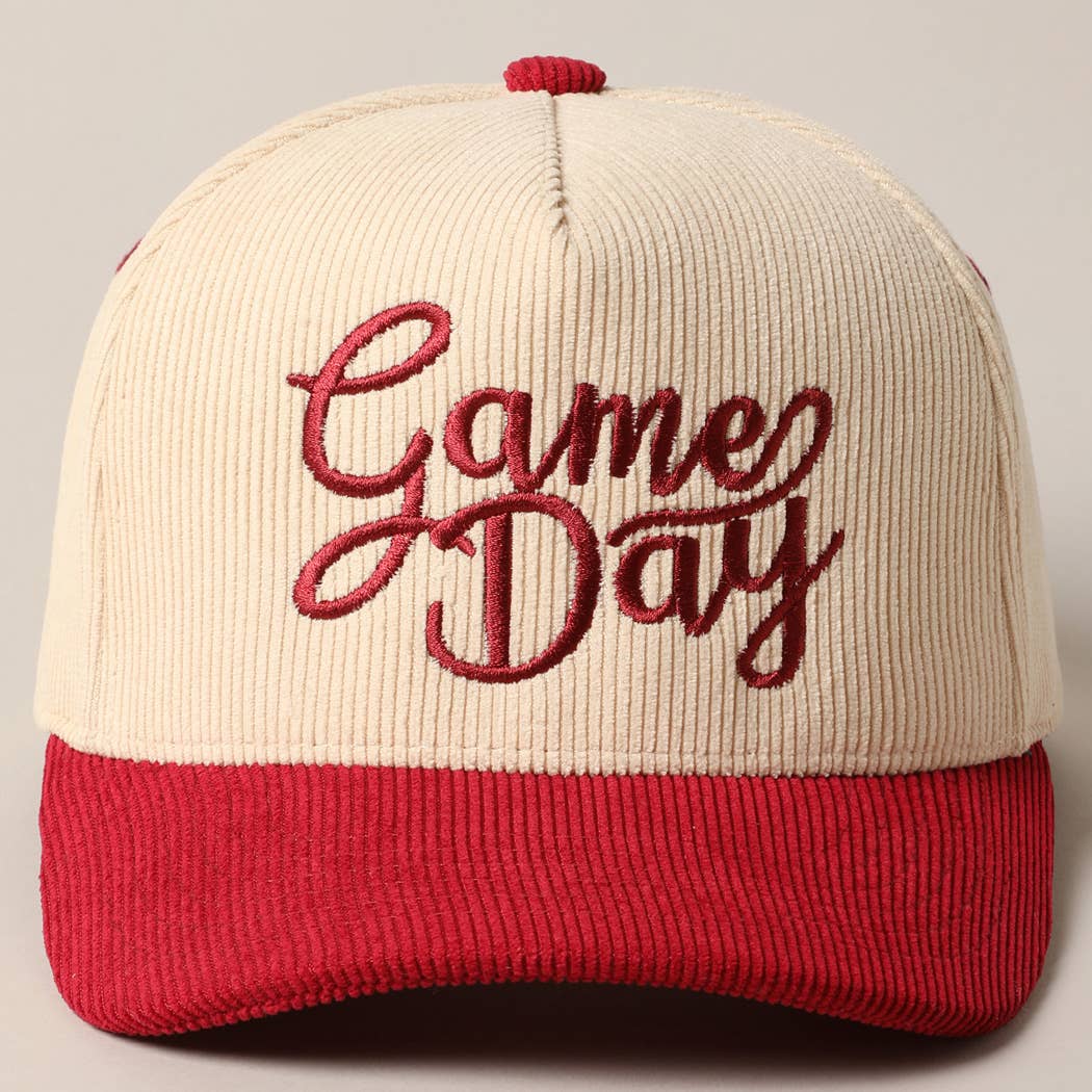 Game Day Corduroy Trucker Baseball Cap: NAVY