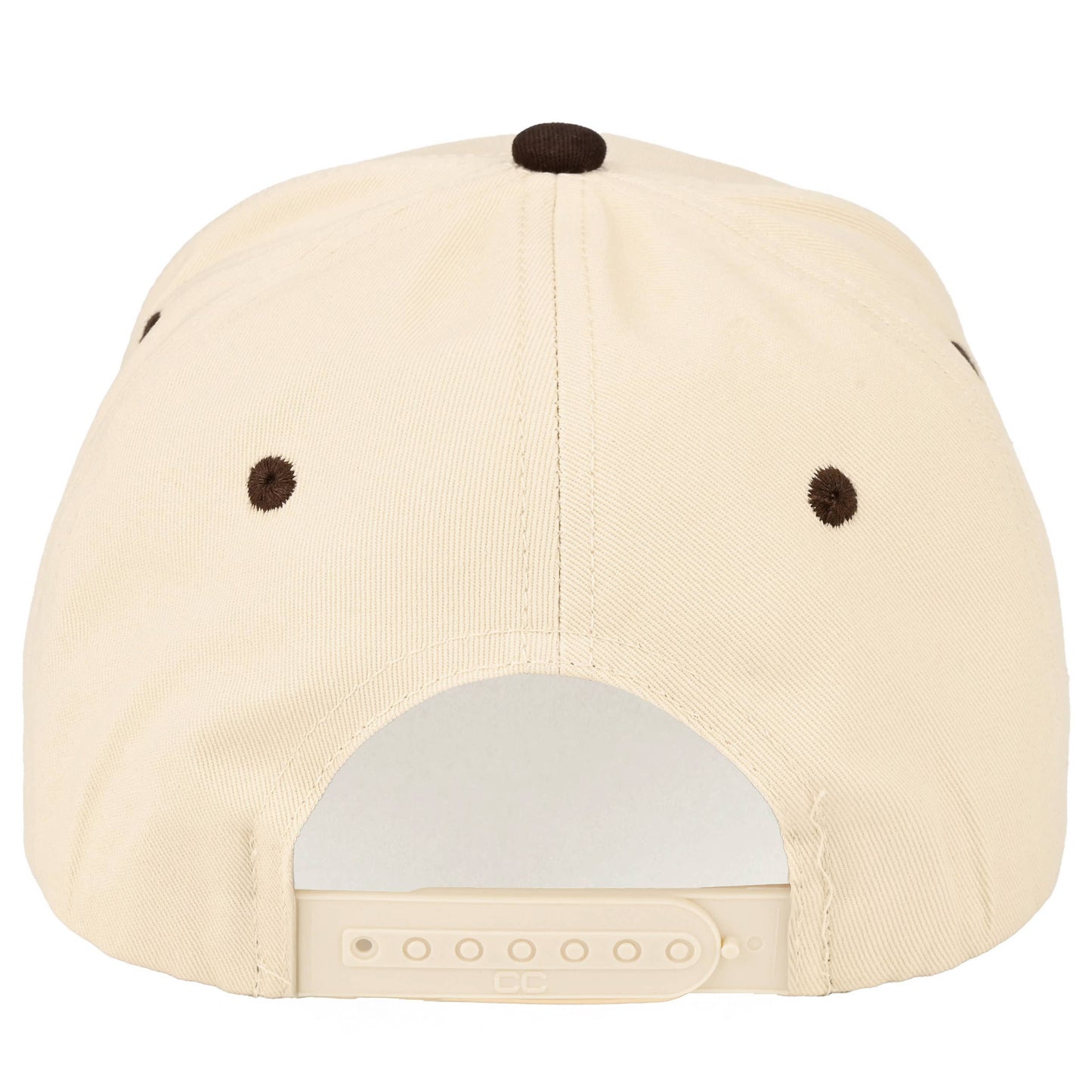 C.C COWBOY Letter Embroidered on Two Tone Trucker Hat: Brown/Brown