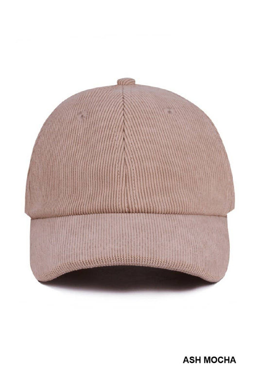 Classic Corduroy Baseball Cap: ASH MOCHA
